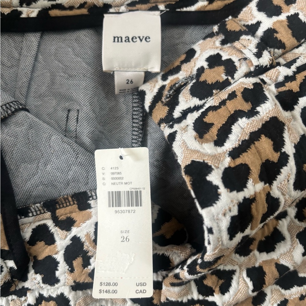 NWT Maeve The Ettie Colette high-rise crop leopard-print wide-leg pant - Picture 3 of 5